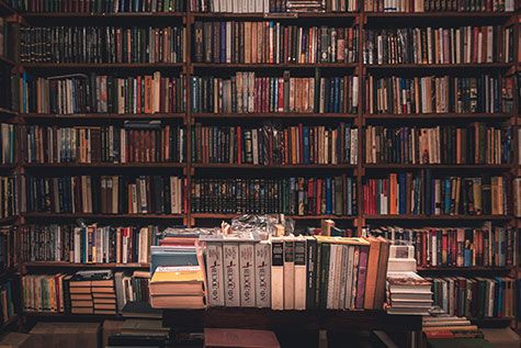 Bookshelves of books